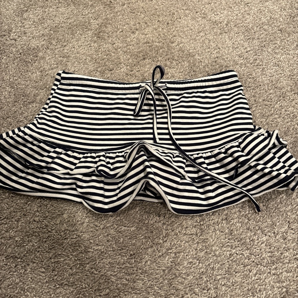 edikted stripped ruffle mini skirt